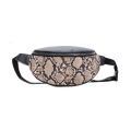 Fashion Faux Leather Outdoor Travel Belt Bum Bags Waterproof Snake White Python Pattern Crossbody Fanny Pack Women Waist Bag